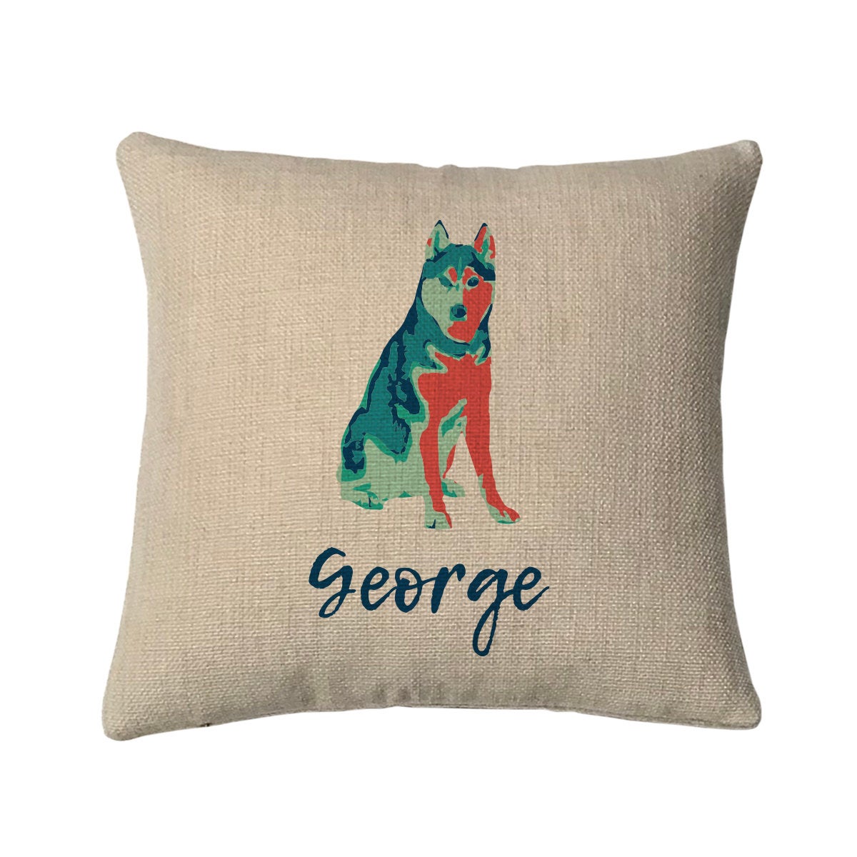 Personalized Love Siberian Husky Mini Throw Pillow