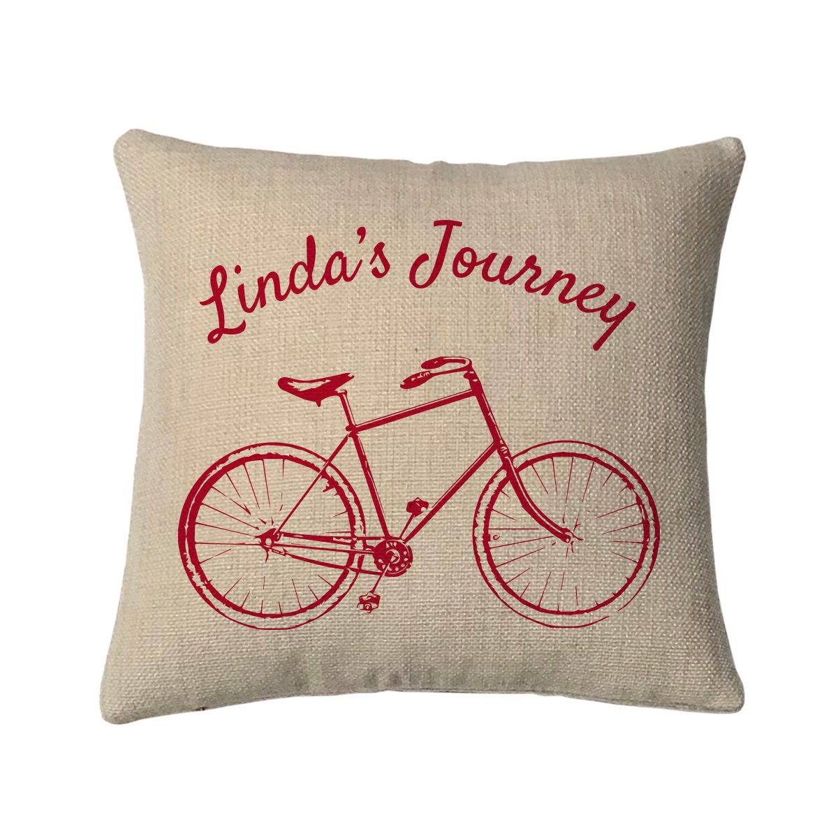 Personalized Bicycle Journey Mini Throw Pillow
