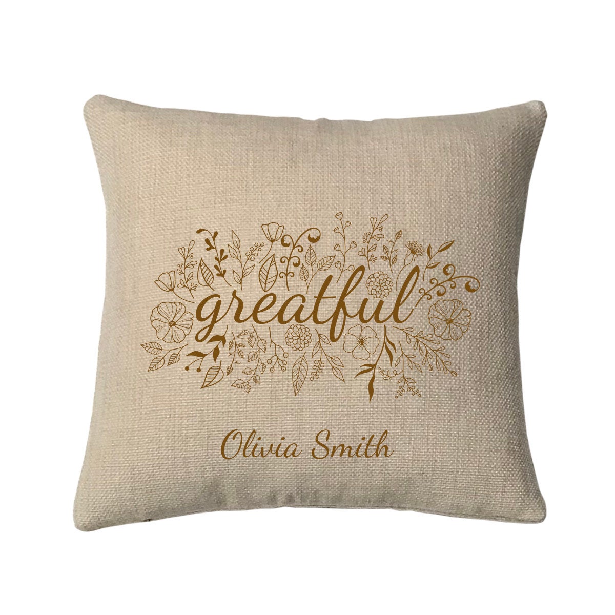 Personalized Greatful Mini Throw Pillow Measures 9.5 Inches X 9.5 Inches (Insert is included) Complete Very Small Throw Pillow