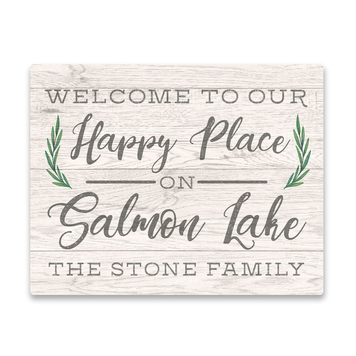 Personalized Welcome to Our Happy Place on Salmon Lake Wall Art