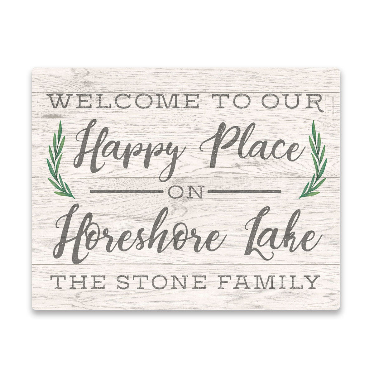 Personalized Welcome to Our Happy Place on Horeshoe Lake Wall Art
