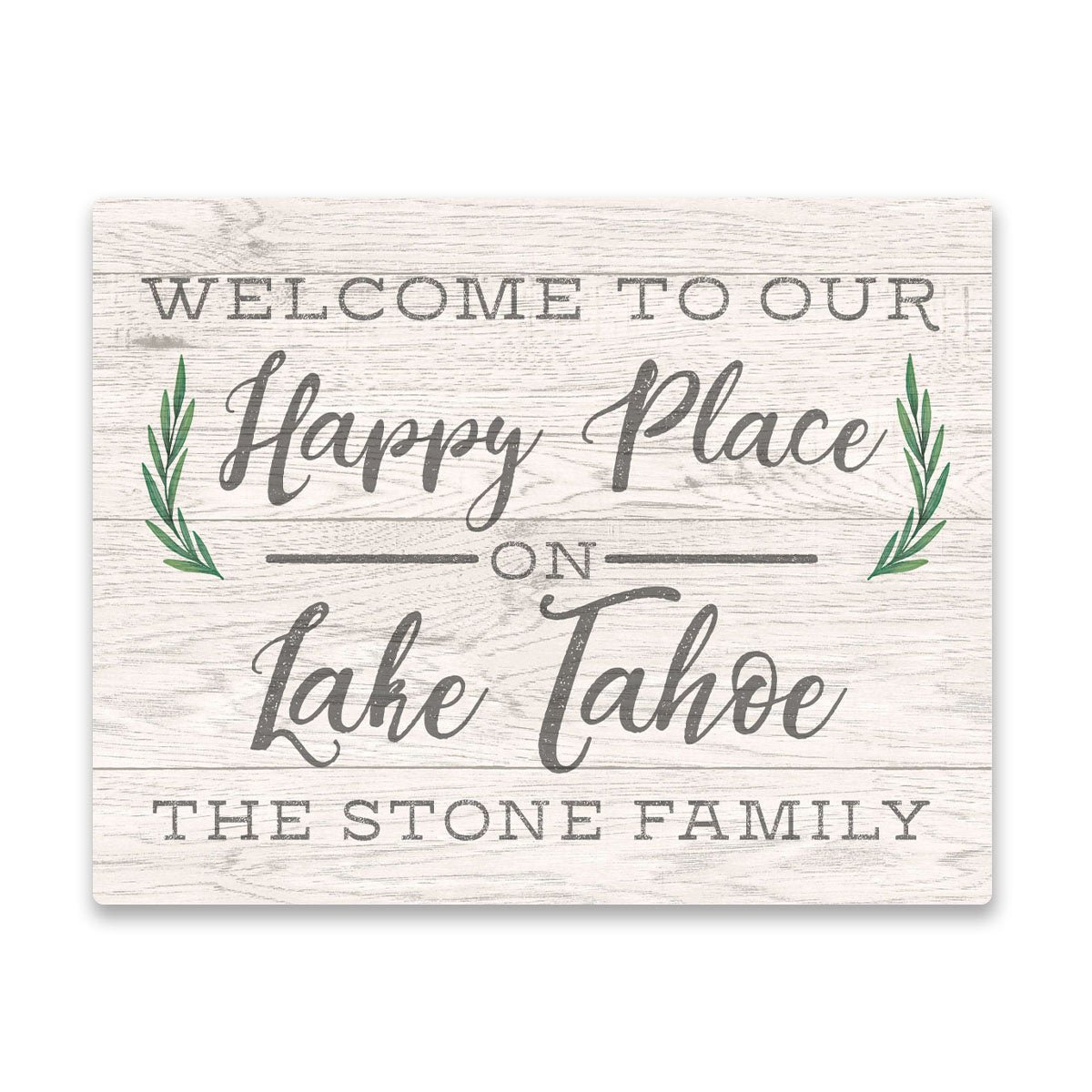 Personalized Welcome to Our Happy Place on Lake Tahoe Wall Art