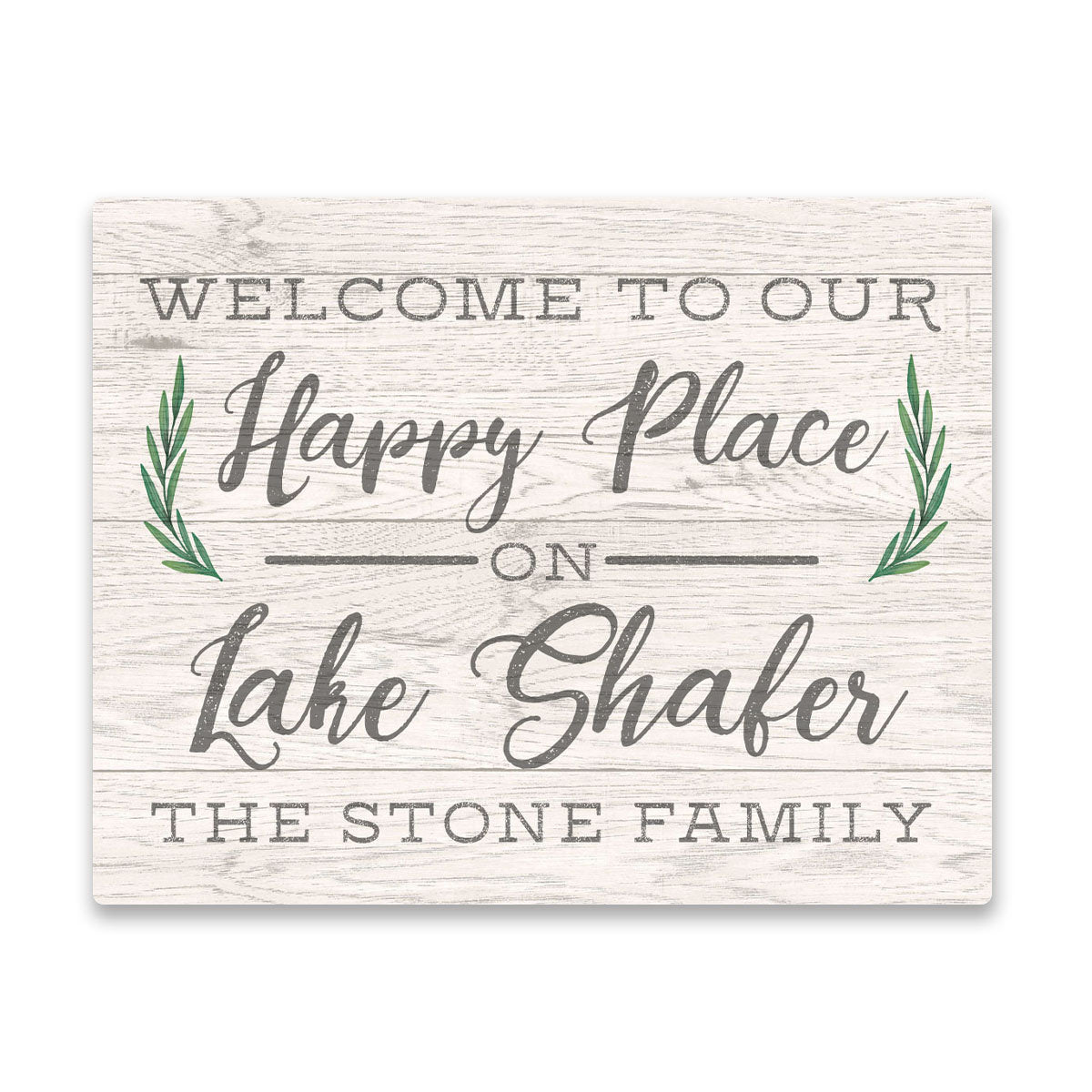Personalized Welcome to Our Happy Place on Lake Shafer Wall Art