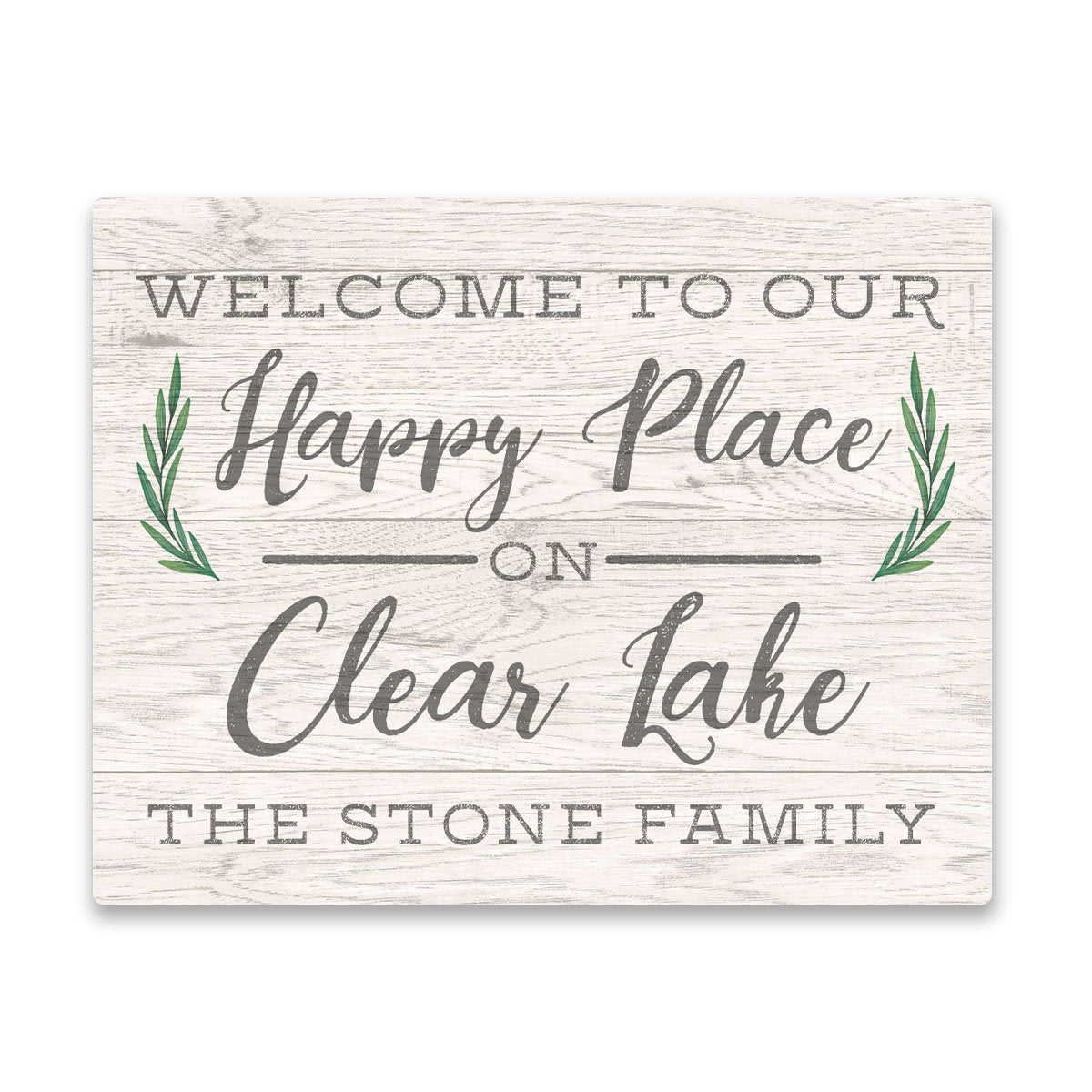 Personalized Welcome to Our Happy Place on Clear Lake Wall Art