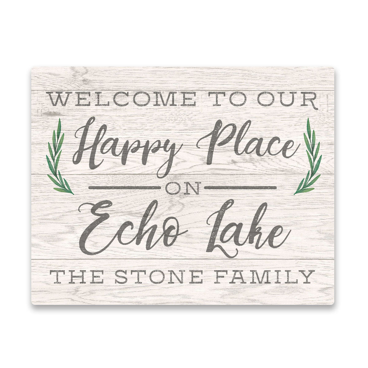 Personalized Welcome to Our Happy Place on Echo Lake Wall Art