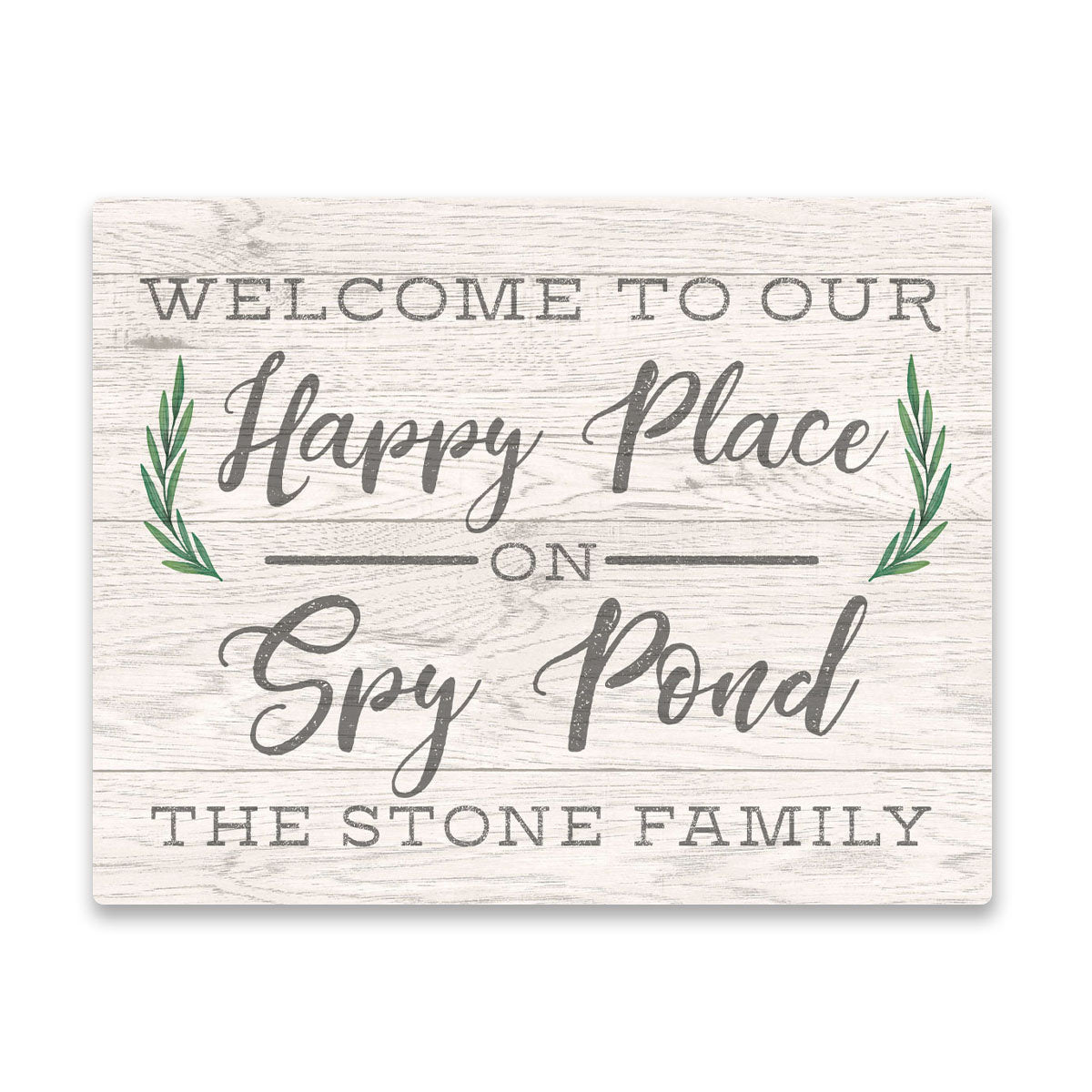 Personalized Welcome to Our Happy Place on Spy Pond Wall Art