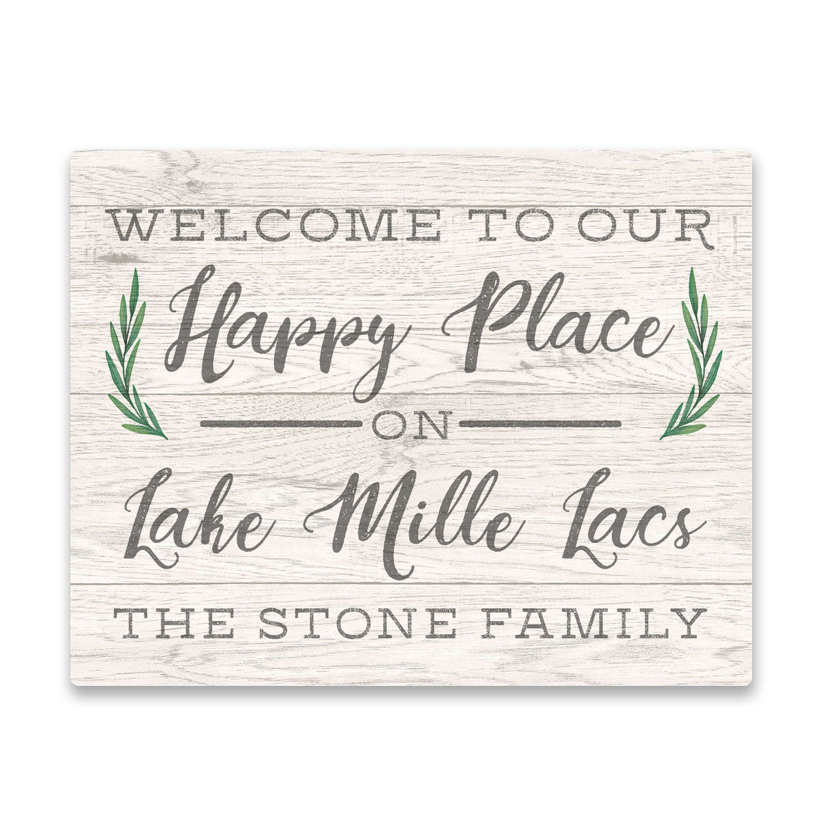 Personalized Welcome to Our Happy Place on Lake Mille Lacs Wall Art