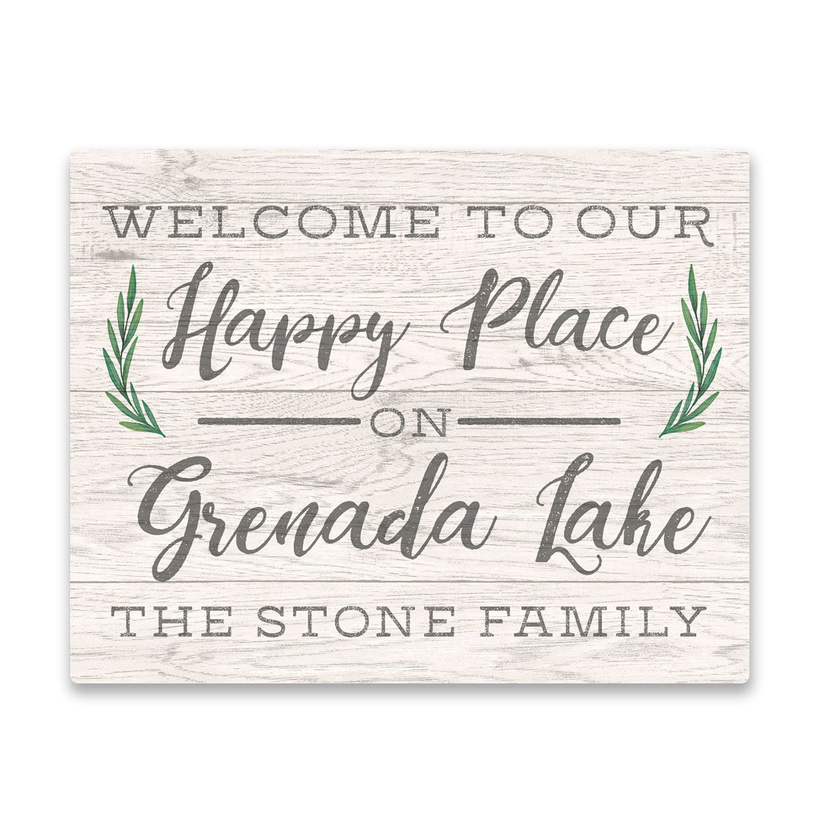 Personalized Welcome to Our Happy Place on Grenada Lake Wall Art