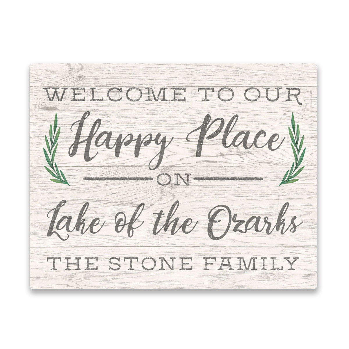 Personalized Welcome to Our Happy Place on Lake of the Ozarks Wall Art