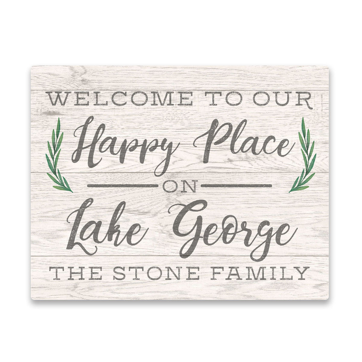 Personalized Welcome to Our Happy Place on Lake George Wall Art