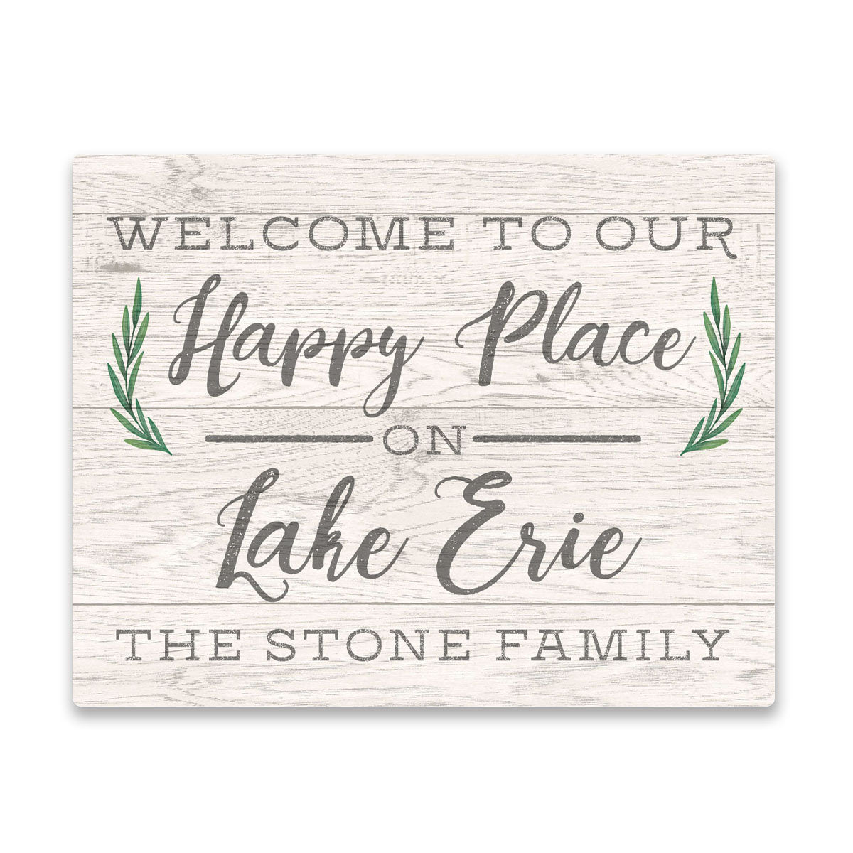 Personalized Welcome to Our Happy Place on Lake Erie Wall Art