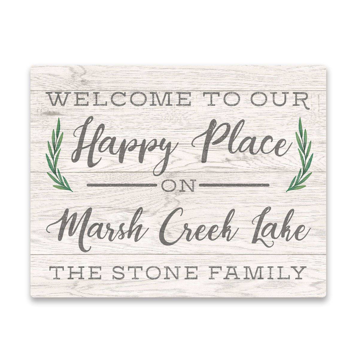 Personalized Welcome to Our Happy Place on Marsh Creek Lake Wall Art