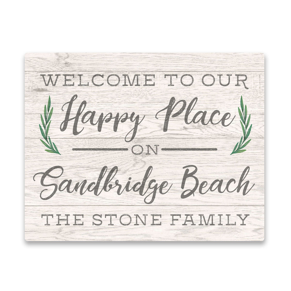 Personalized Welcome to Our Happy Place On Sandbridge Beach Wall Art