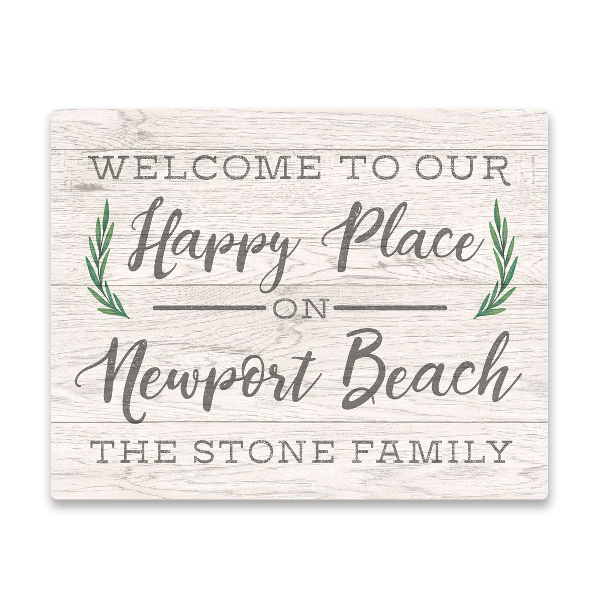Personalized Welcome to Our Happy Place On Newport Beach Wall Art