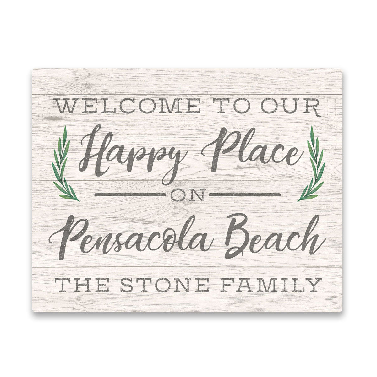 Personalized Welcome to Our Happy Place On Pensacola Beach Wall Art