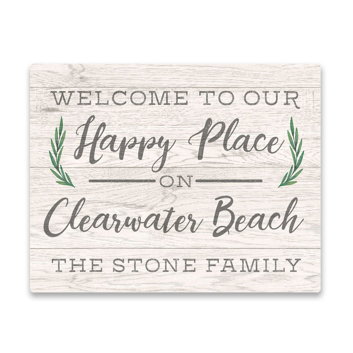 Personalized Welcome to Our Happy Place On Clearwater Beach Wall Art