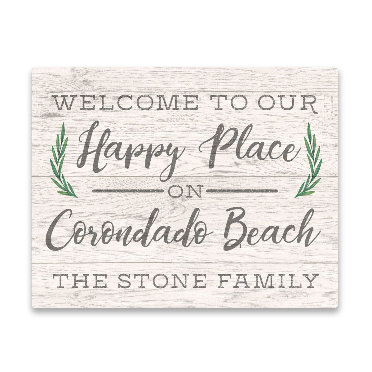 Personalized Welcome to Our Happy Place On Corondado beach Wall Art