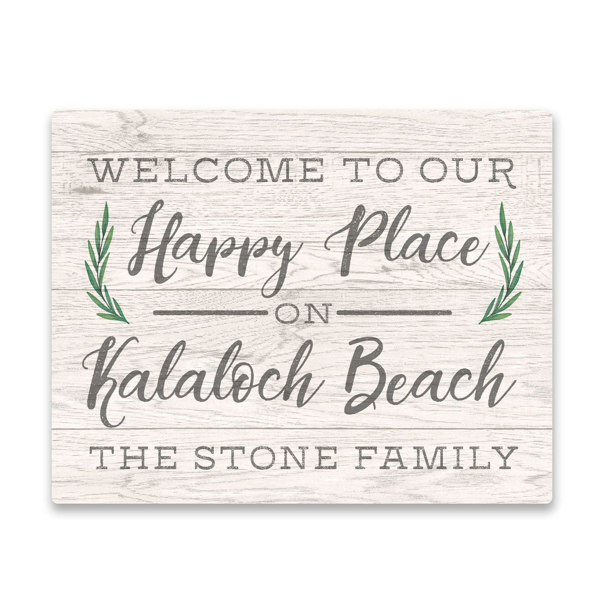 Personalized Welcome to Our Happy Place On Kalaloch Beach Wall Art
