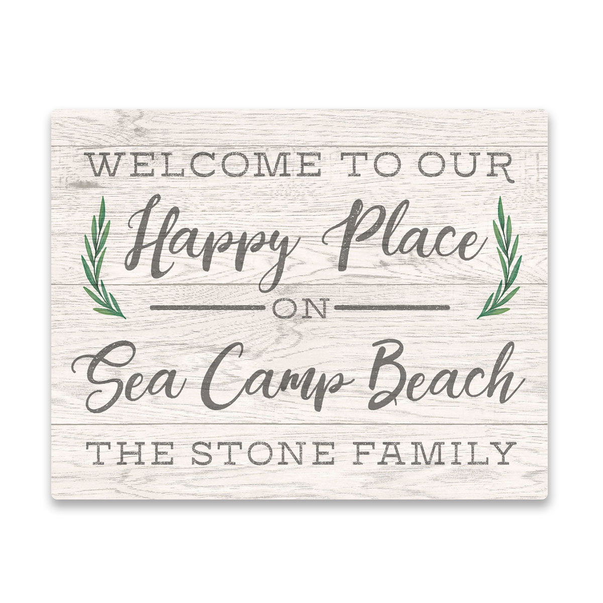 Personalized Welcome to Our Happy Place On Sea Camp Beach Wall Art