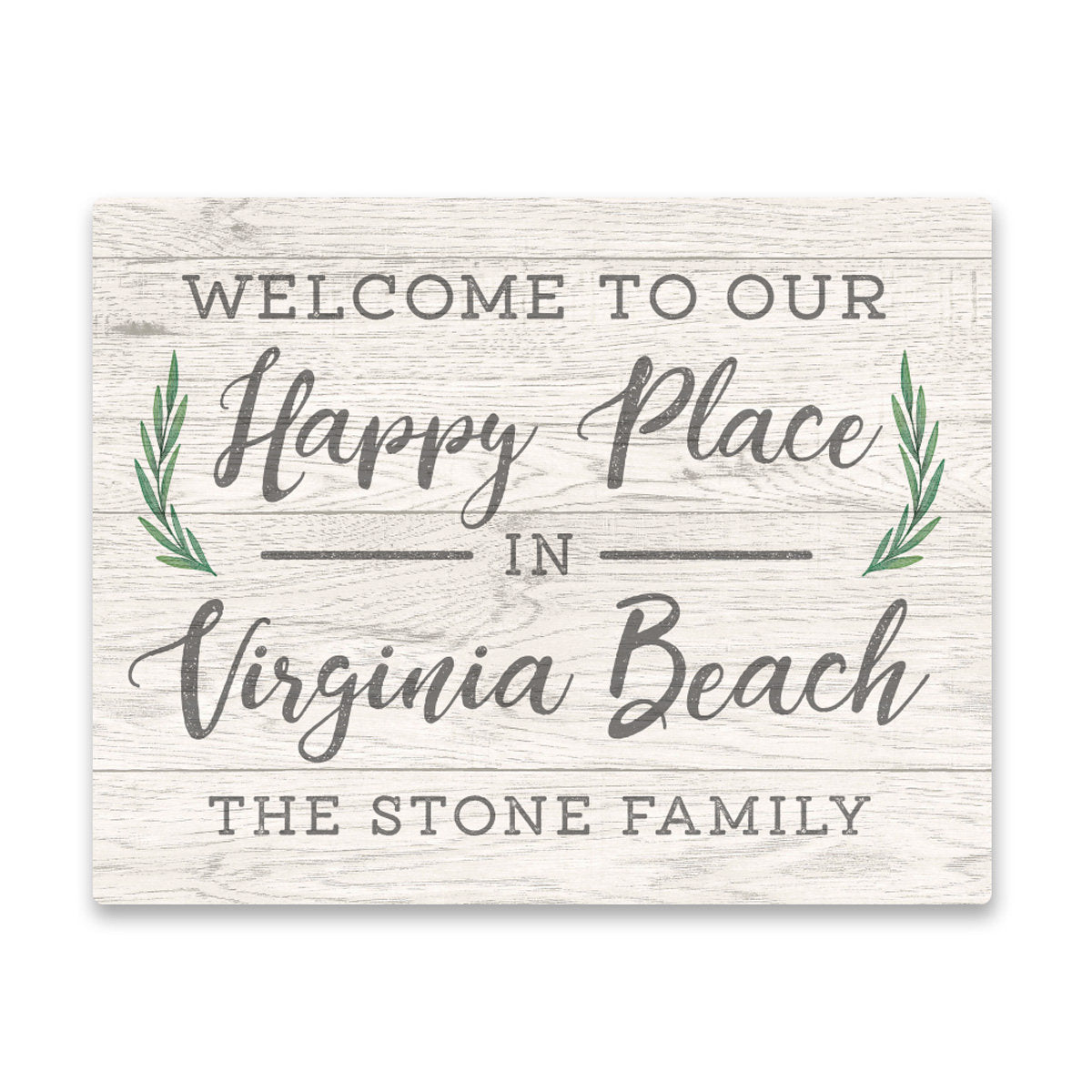 Personalized Welcome to Our Happy Place On Virginia Beach Wall Art