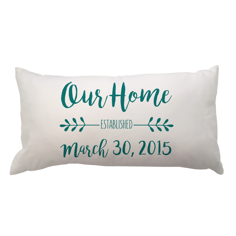 Our Home Lumbar Throw Pillow with Date